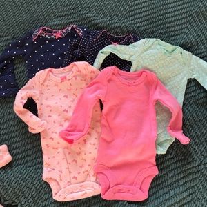 5 Carters L/s tops Snap bottom